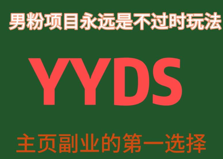 YYDS男粉项目永远是不过时玩法，主业副业的第一选择【揭秘】-网创学社